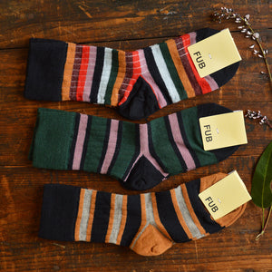 FUB Merino Wool Socks - Fine Knit Stripes (Kids)