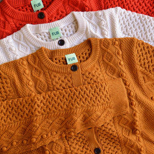 Women's Aran Cardigan - 100% Merino (Teens-Womens S)