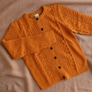 Women's Aran Cardigan - 100% Merino (Teens-Womens S)