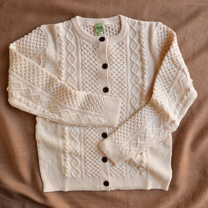Women's Aran Cardigan - 100% Merino (Teens-Womens S)