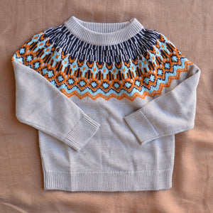 Fair Isle Sweater - 100% Merino - Oat Melange (2-12y+ Teen/Womens XS)