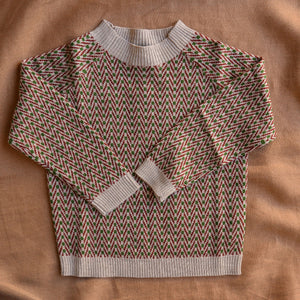 Herringbone Fine Sweater - 100% Merino - Oat (2-12y+ Teen/Womens XS)
