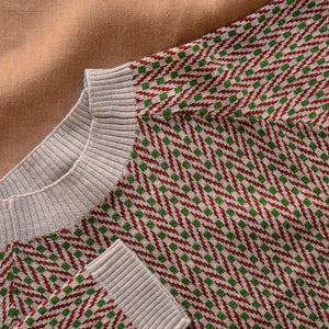 Herringbone Fine Sweater - 100% Merino - Oat (2-12y+ Teen/Womens XS)