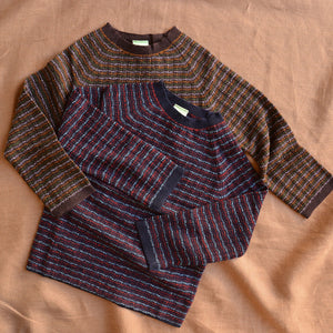 Crewneck Sweater - 100% Merino - Melange Stripes (2-12y+ Teen/Womens' XS)