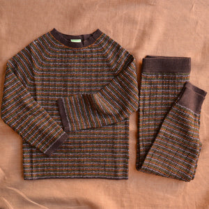 Knitted Pants - 100% Merino - Melange Stripes (2-12y+ Teen/Womens XS)