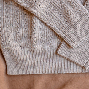 Women's Structure Sweater - 100% Lambswool - Oat Melange (S-L)