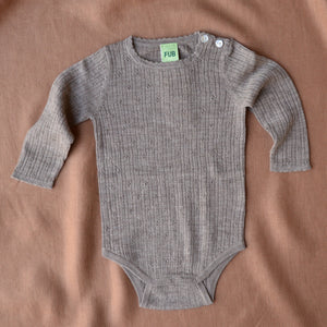 FUB Pointelle Baby Body Long Sleeve 100% Merino (0m-3y)