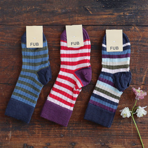 FUB Merino Wool Socks - Fine Knit Stripes (Kids)