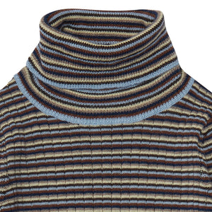 Rollneck Rib Sweater - 100% Merino - Sky Multi (2-12y)
