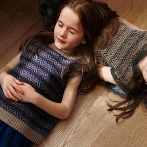 Harlequin Knit Vest - 100% Merino - Orange/Mocha (2-12y+) *Arriving 2026