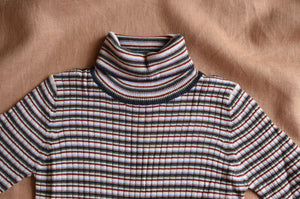 Rollneck Rib Sweater in 100% Merino - Stripes AW23 (4-12y)