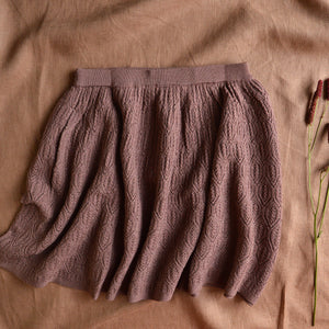 Pointelle Skirt in 100% Merino - Nutmeg (2-9y) *Last ones