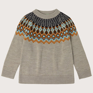 Fair Isle Sweater - 100% Merino - Oat Melange (2-12y+ Teen/Womens' XS) *Arriving 2026