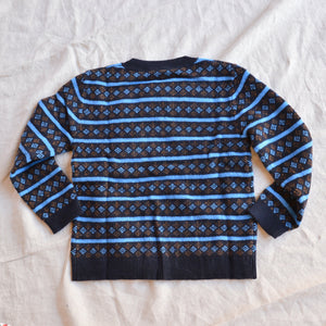 Jacquard Sweater - 100% Lambswool - Dark Navy (2-12y+)