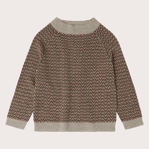 Herringbone Sweater - 100% Merino - Oat Melange (2-12y+ Teen/Womens' XS) *Arriving 2026