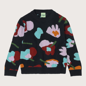 Jacquard Sweater - 100% Merino - Navy Melange (Teens-Womens S) *Arriving 2026