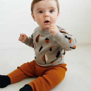 Jacquard Sweater - 100% Merino - Oat Melange (2-8y) *Arriving 2026