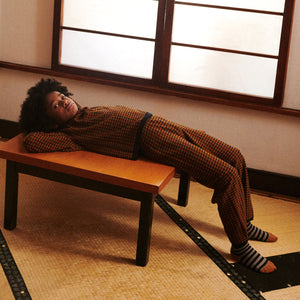 3/4 Length Checked Pants - 100% Merino - Mocha/Navy (Teen-Womens XS)