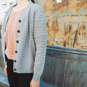 Women's Structure Cardigan - 100% Lambswool - Hazel Melange (Teens-Womens S) *Last One!