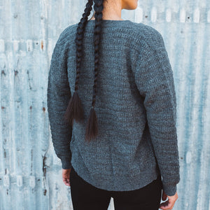 Women's Structure Cardigan - 100% Lambswool - Grey Melange (Teens-Womens S)