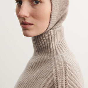 Women's Chunky Rib Sweater - 100% Lambswool - Oat Melange (XS-L)