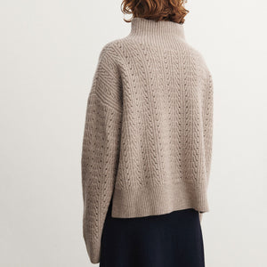 Women's Structure Sweater - 100% Lambswool - Oat Melange (S-L) *Arriving 2026