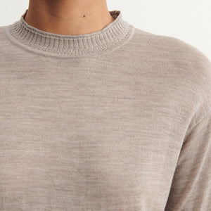 Women's Long Sleeve Top - 100% Merino - Oat Melange (S-L)