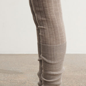 Women's Pointelle Leggings - 100% Merino - Oat Melange (S-L) *Arriving 2026