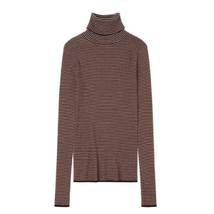 Women's Rollneck Sweater - 100% Merino - Multi Stripe (S-L) *Arriving 2026