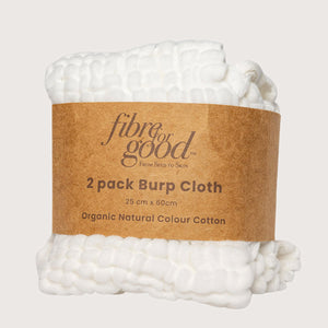Muslin Burp/Wash Cloth - Undyed Organic Cotton (2 Pack)