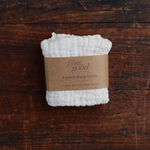 Muslin Burp/Wash Cloth - Undyed Organic Cotton (2 Pack)