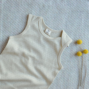 Baby Sleeveless Pointelle Bodysuit - Undyed Organic Heirloom Cotton (3-24m)