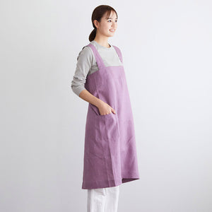 Women's Linen Square Cross Apron - Navy