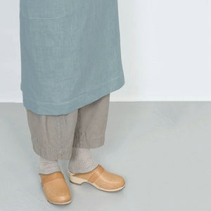 Women's Linen Square Cross Apron - Clair Sea Green