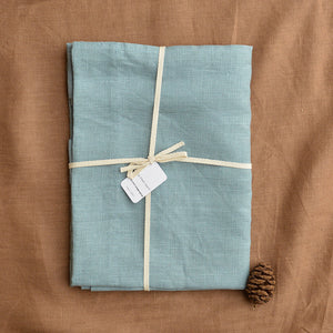 Women's Linen Square Cross Apron - Clair Sea Green