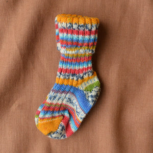 Baby & Kids Chunky Painted Yarn Socks - 100% Organic Wool - Stripes (0-6y)