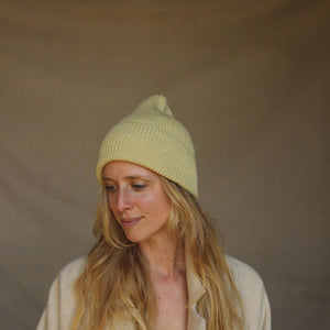 Hvid Rib Beanie - 100% Merino Wool (Teen-Adult)