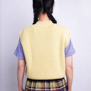 Women's Knitted Vest - 100% Merino Wool - Light Yellow (L-XL) *Last One!