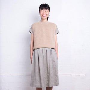 Women's Knitted Vest - 100% Merino Wool - Sand (S-XL) *Returning 2026