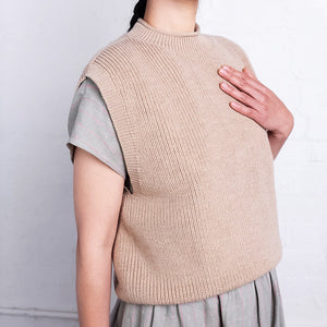 Women's Knitted Vest - 100% Merino Wool - Sand (S-XL) *Returning 2026