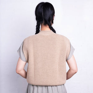 Women's Knitted Vest - 100% Merino Wool - Sand (S-XL) *Returning 2026