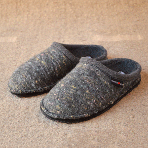 Boiled Wool Slippers - Flair Enjoy - Grey Multi (Adults 36-46)