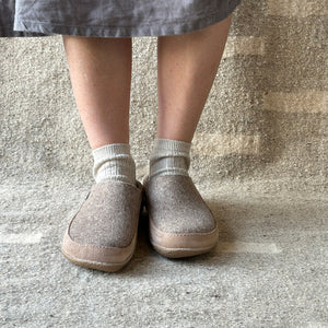 Wool Felt Slippers - Blizzard - Taupe (Adults 36-46) *Restocking Feb