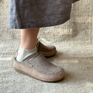Wool Felt Slippers - Blizzard - Taupe (Adults 36-46) *Restocking Feb