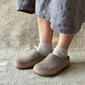 Wool Felt Slippers - Blizzard - Taupe (Adults 36-46) *Restocking Feb