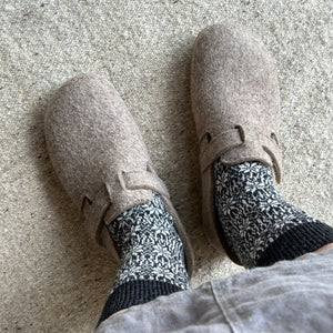 Wool Felt House Shoes - Everest Focus - Taupe (Adults 36-42)