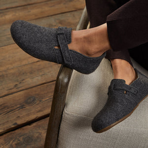Wool Felt House Shoes - Everest Focus - Anthracite (Adults 36-43)