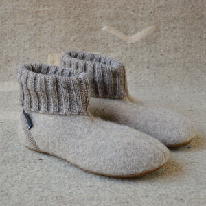 Boiled Wool Slipper Boots - Karlo - Papier (Adults 36-42)