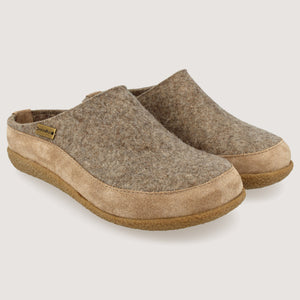 Wool Felt Slippers - Blizzard - Taupe (Adults 36-46) *Restocking Feb