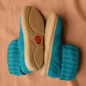 Boiled Wool Slipper Boots - Toni - Teal (Kids 27) * Last Pair